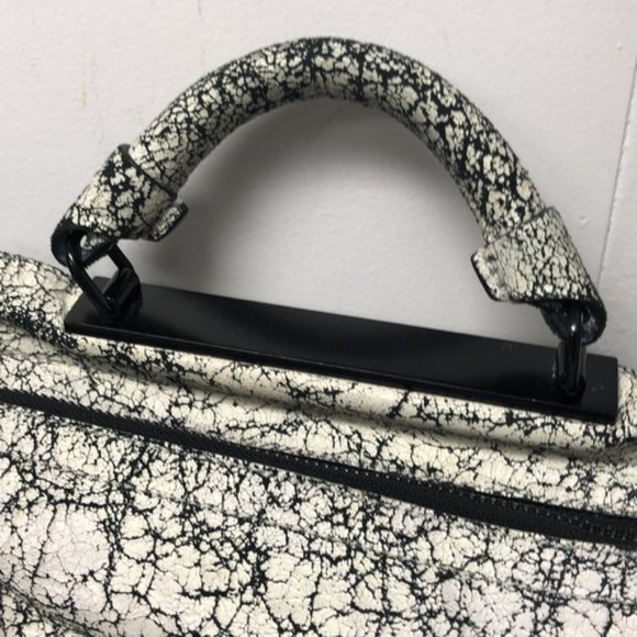 3.1 Phillip Lim Ryder Black and White Crackled Small Satchel - Picture 7 of 15